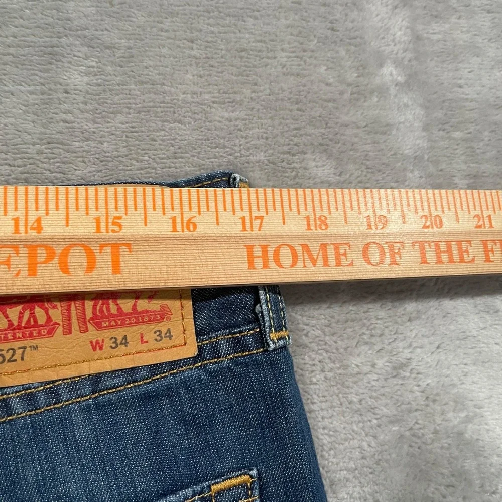 Levis 527 Jeans Mens 34x34 Blue Bootcut Denim Cowboy Western Rodeo Ranch Pants